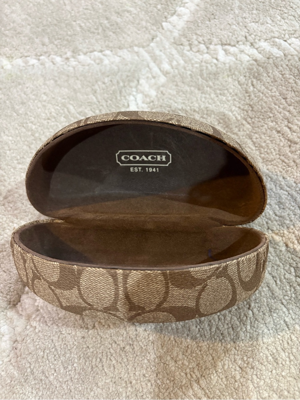Coach Brown Signature Monogram Sunglasses Case